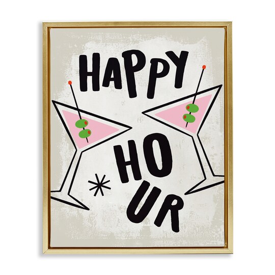 Stupell Industries Happy Hour Martinis Floating Frame By Nina Seven